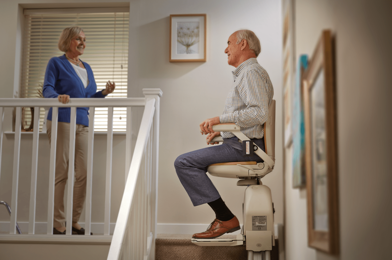 Senior man and a stairlift